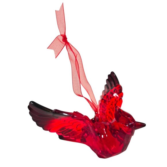 Cardinal Ornament Red Acrylic Bird Always Near Lost Loved One Grief Enesco Xmas - Picture 9 of 14